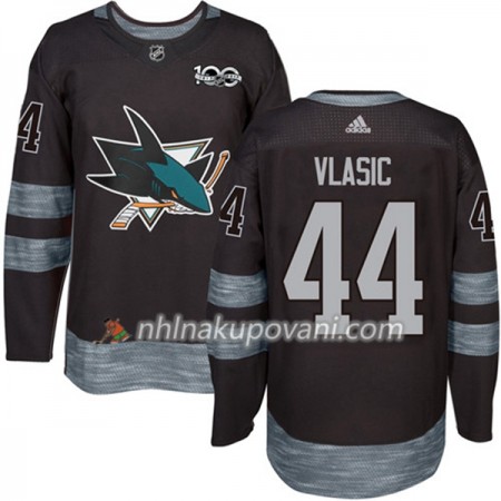 San Jose Sharks Dresy Marc-Edouard Vlasic 44 1917-2017 100th Anniversary Adidas Černá Authentic - Pánské San Jose Sharks Dresy Marc-Edouard Vlasic 44 1917-2017 100th Anniversary Adidas Černá Authentic - Pánské